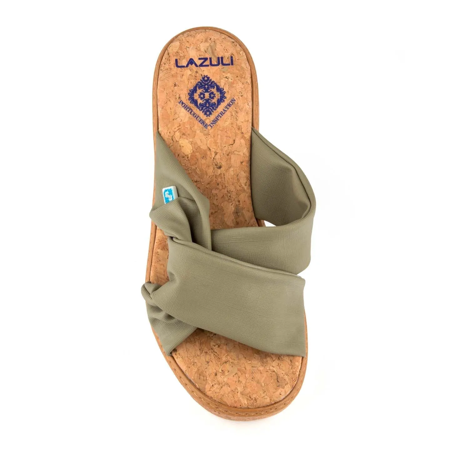 My Wedge Twist Peel Chestnut Vegan Wedge Sandals | Olive
