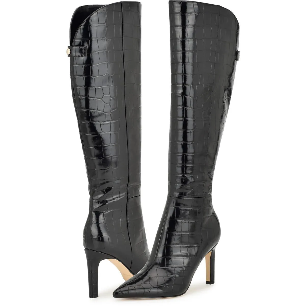 Napts 3 Womens Faux Leather Wide Calf Knee-High Boots