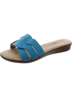 NICIA Womens Faux Leather Slide Sandals