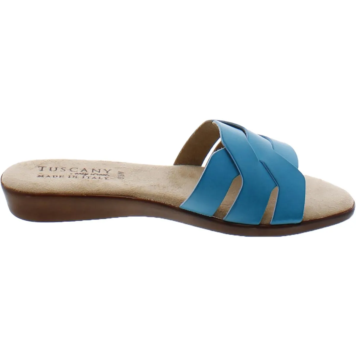 NICIA Womens Faux Leather Slide Sandals