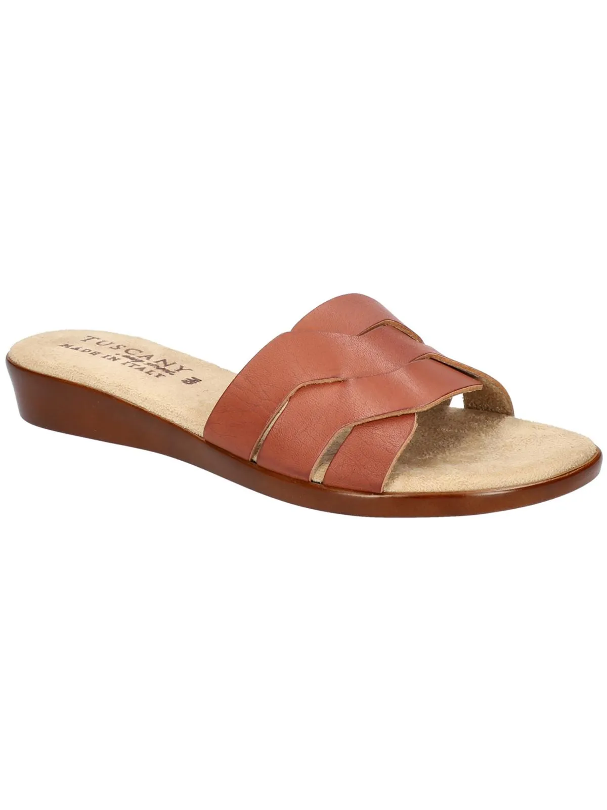 NICIA Womens Faux Leather Slide Sandals