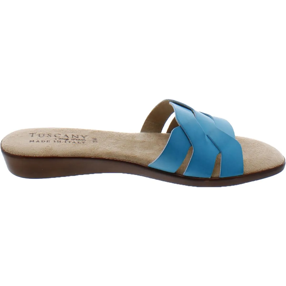 NICIA Womens Faux Leather Slide Sandals