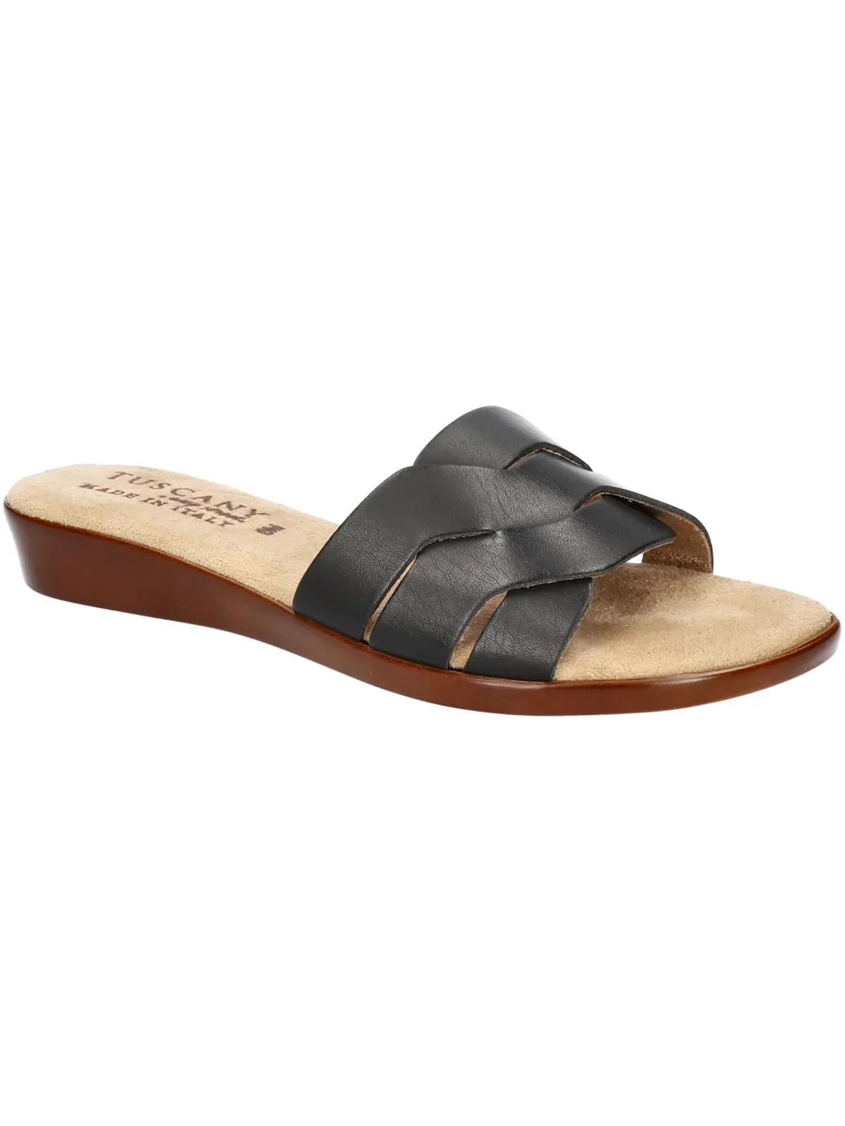 NICIA Womens Faux Leather Slide Sandals