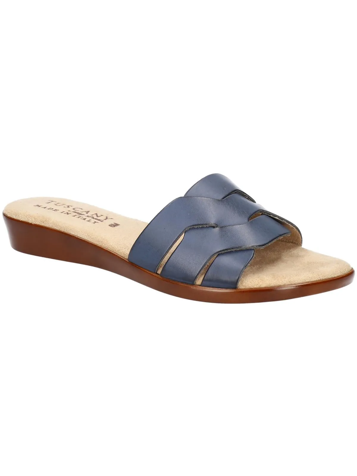 NICIA Womens Faux Leather Slide Sandals