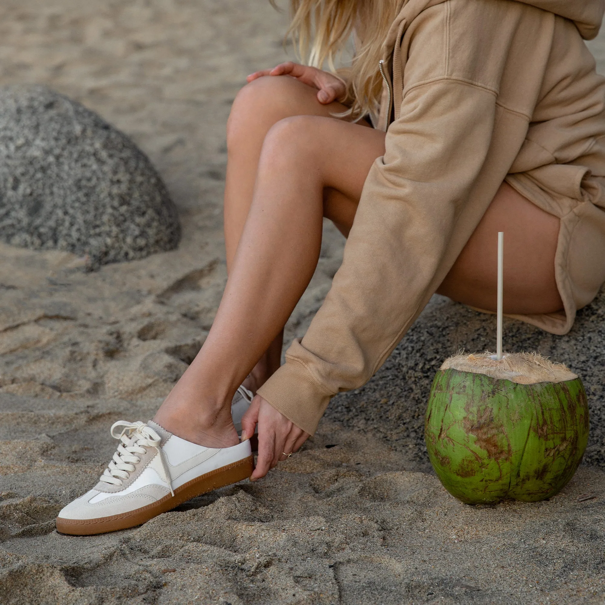 NOTICE SLIDE SNEAKERS IVORY MULTI SUEDE