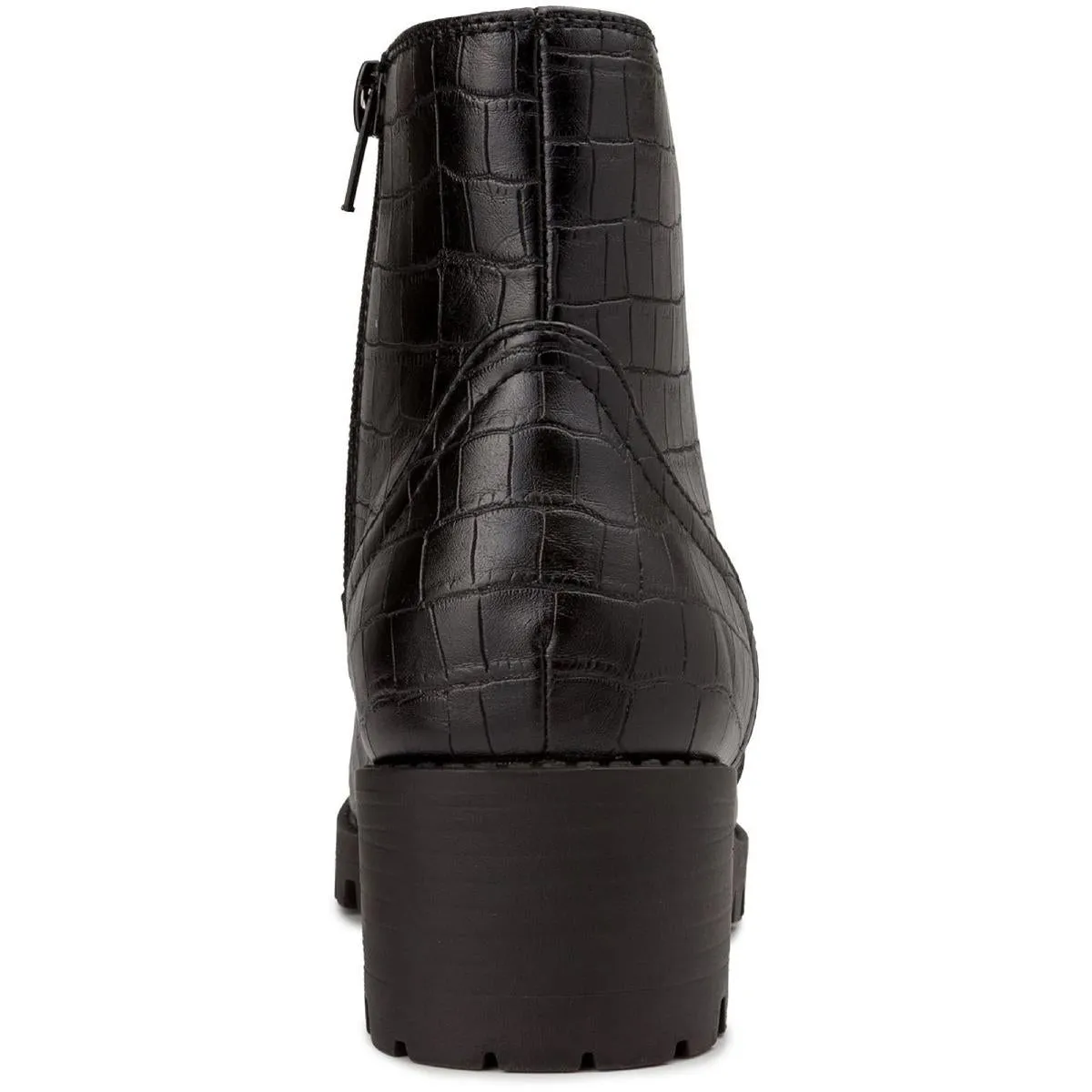 Obvi Womens Faux Leather Chain Combat & Lace-up Boots
