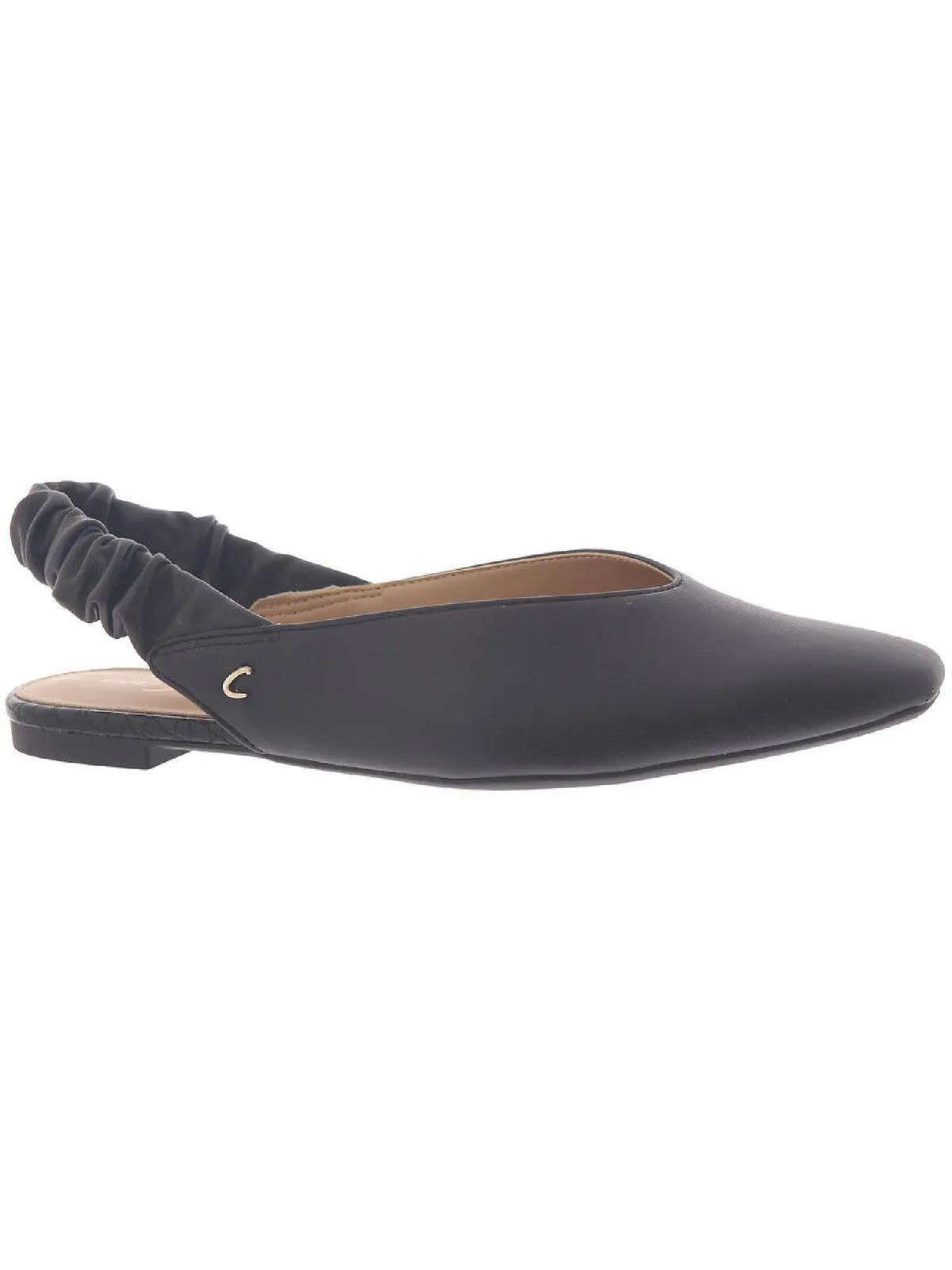 Omina Womens Faux Leather Slingback Loafer Mule