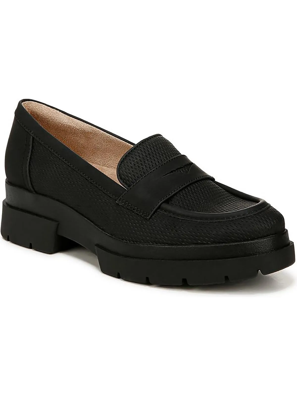 Ophelia Womens Faux Leather Penny Loafers