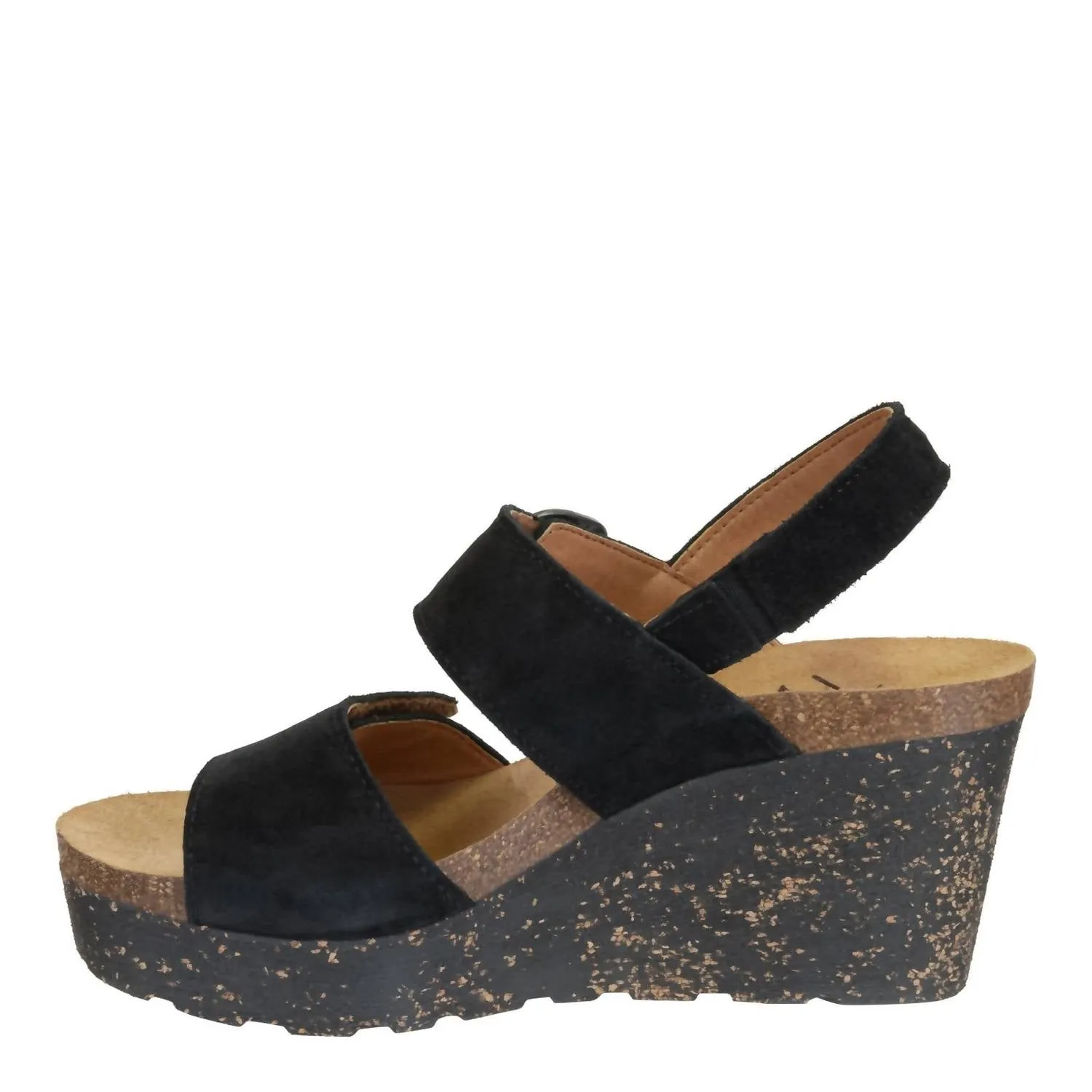 Peasant Wedge Sandal In Black