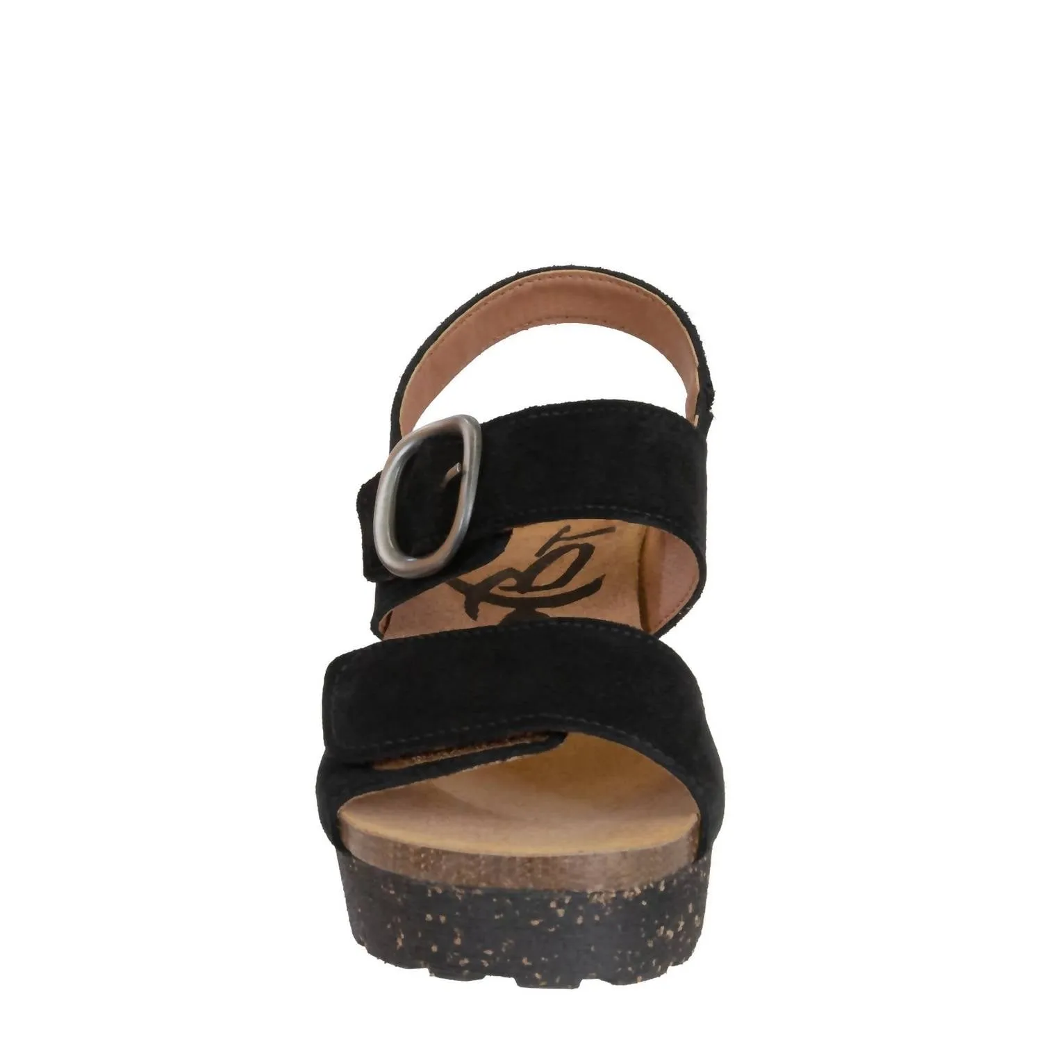 Peasant Wedge Sandal In Black