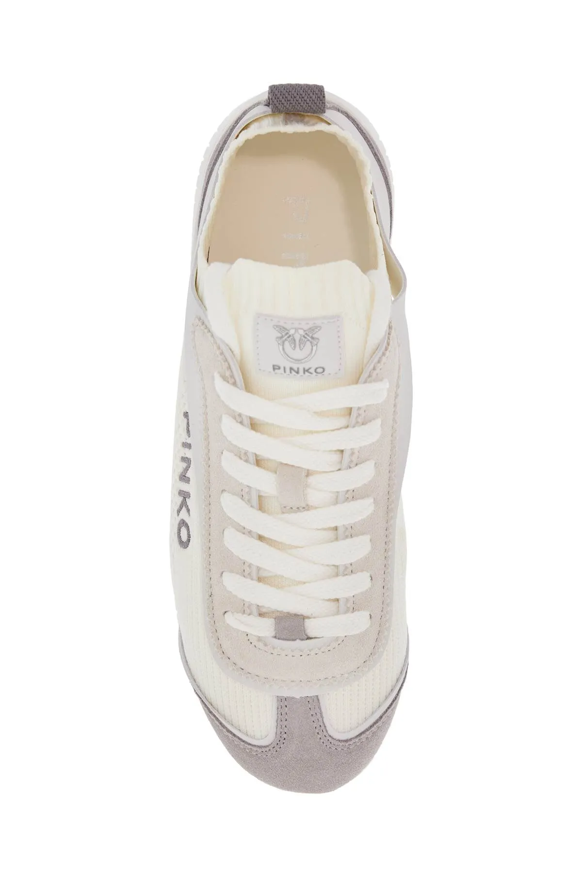 Pinko Women's  Latte Knit Fabric Sneakers With   Details