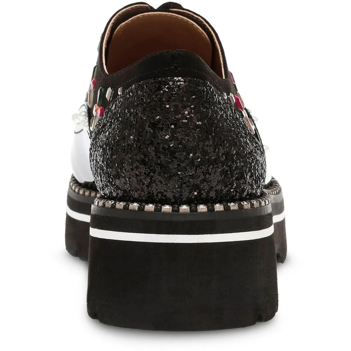 PIXXY Womens Patent Embellished Loafers