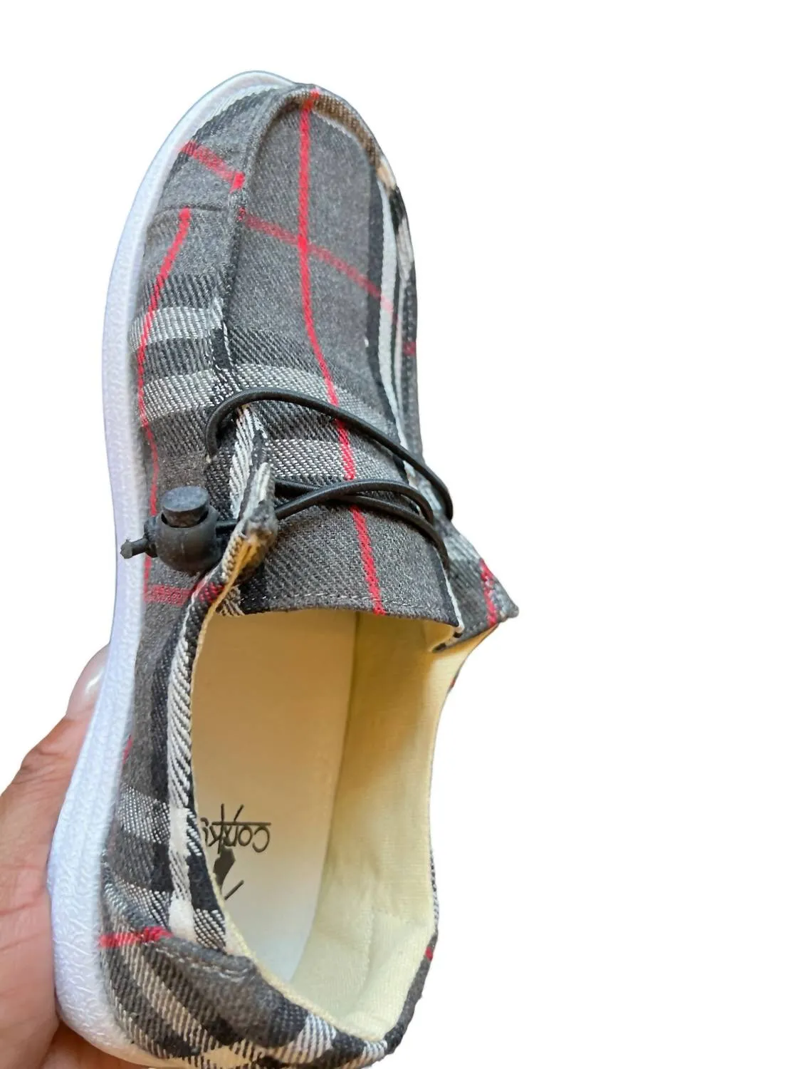 Plaid Kayak Shoe In Grey
