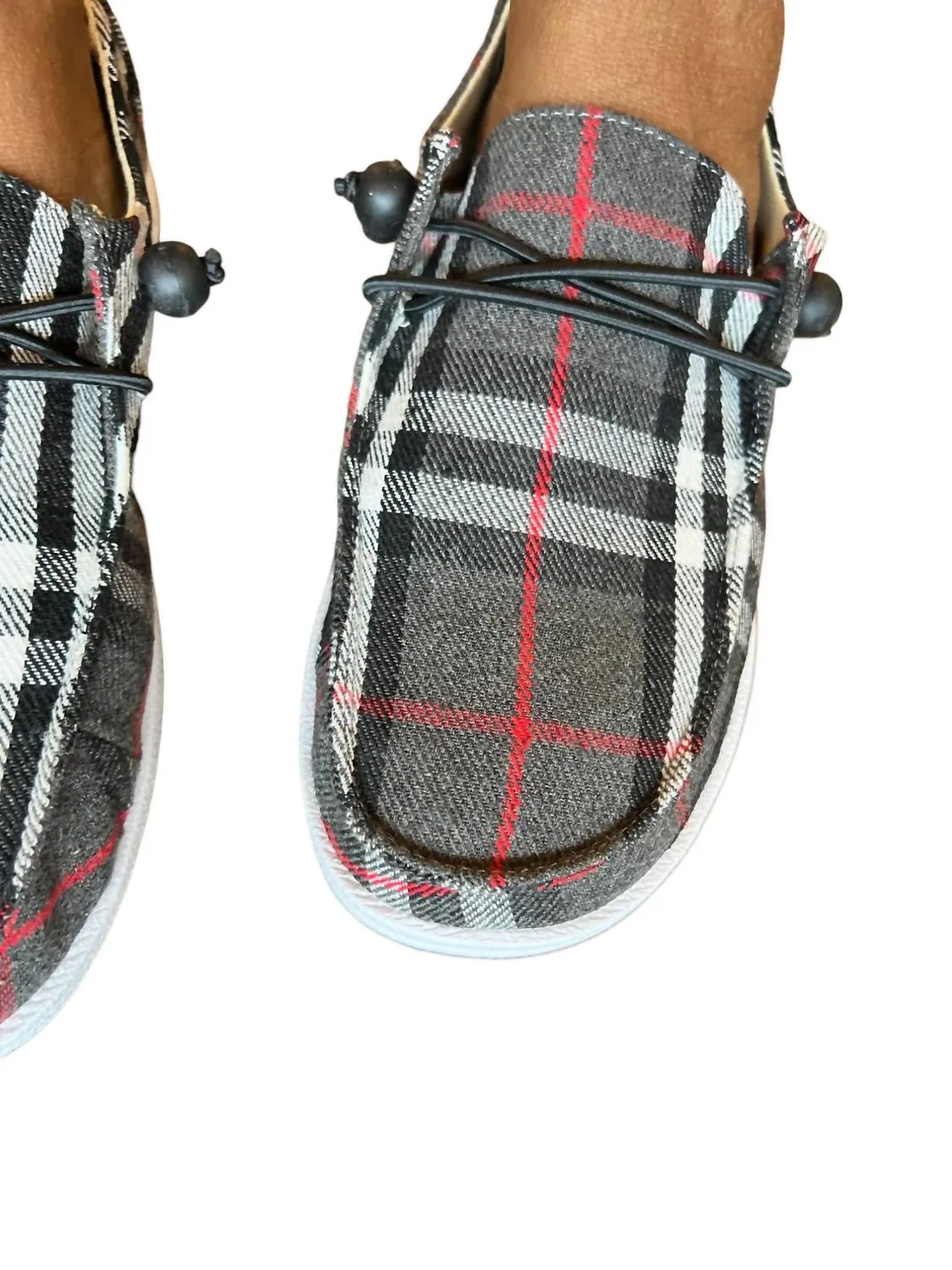 Plaid Kayak Shoe In Grey
