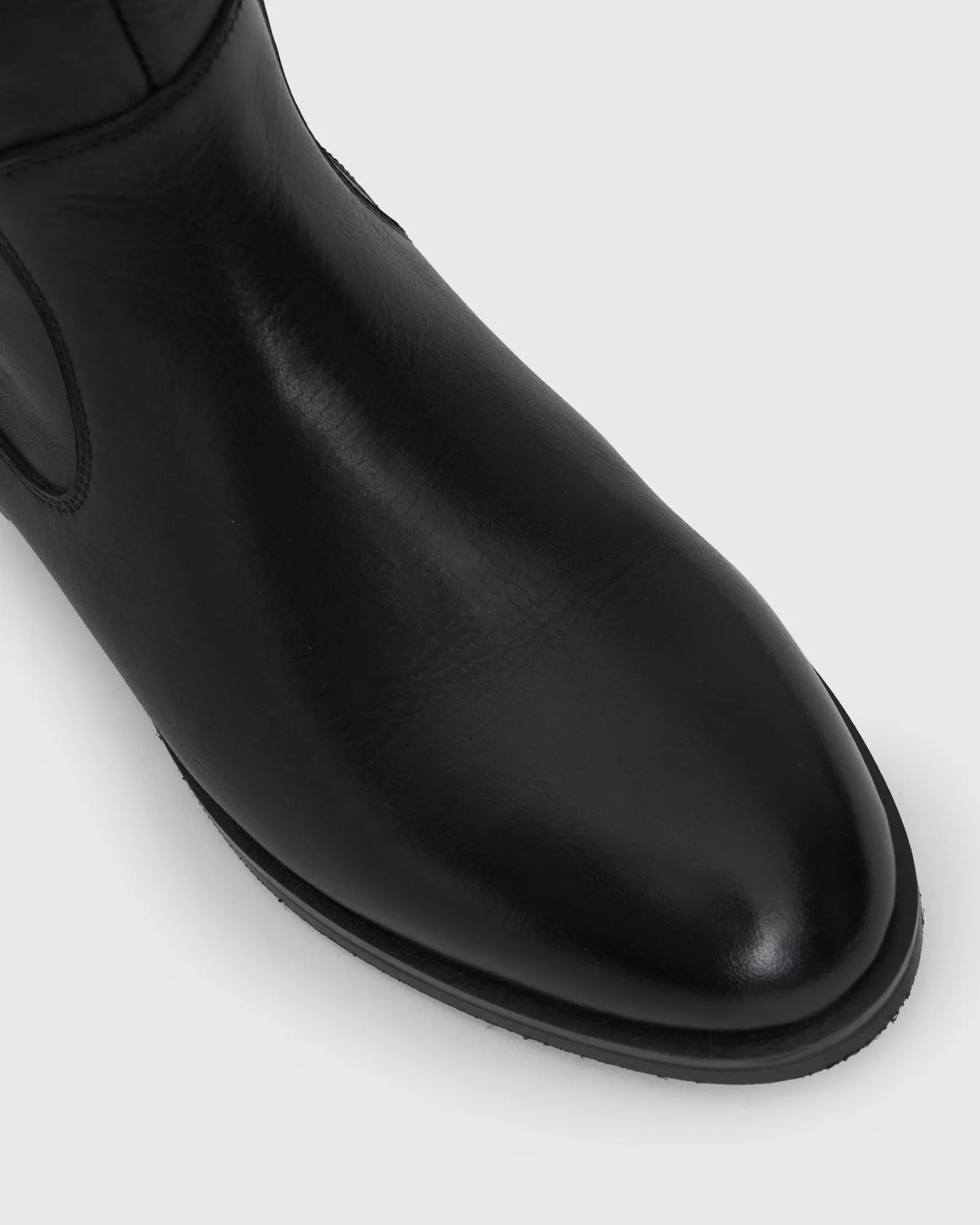 PRE-ORDER SNOOP Leather Round Toe Knee Boots