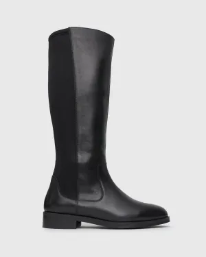 PRE-ORDER SNOOP Leather Round Toe Knee Boots