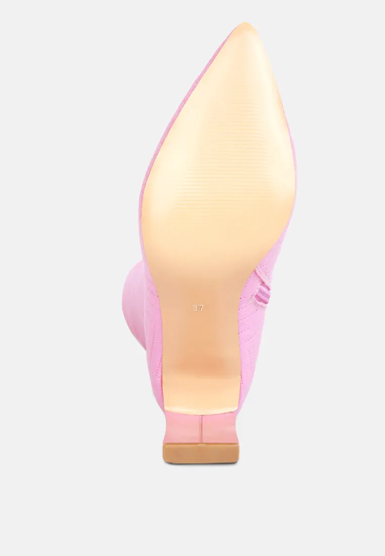 prinkles quilted italian block heel calf boots