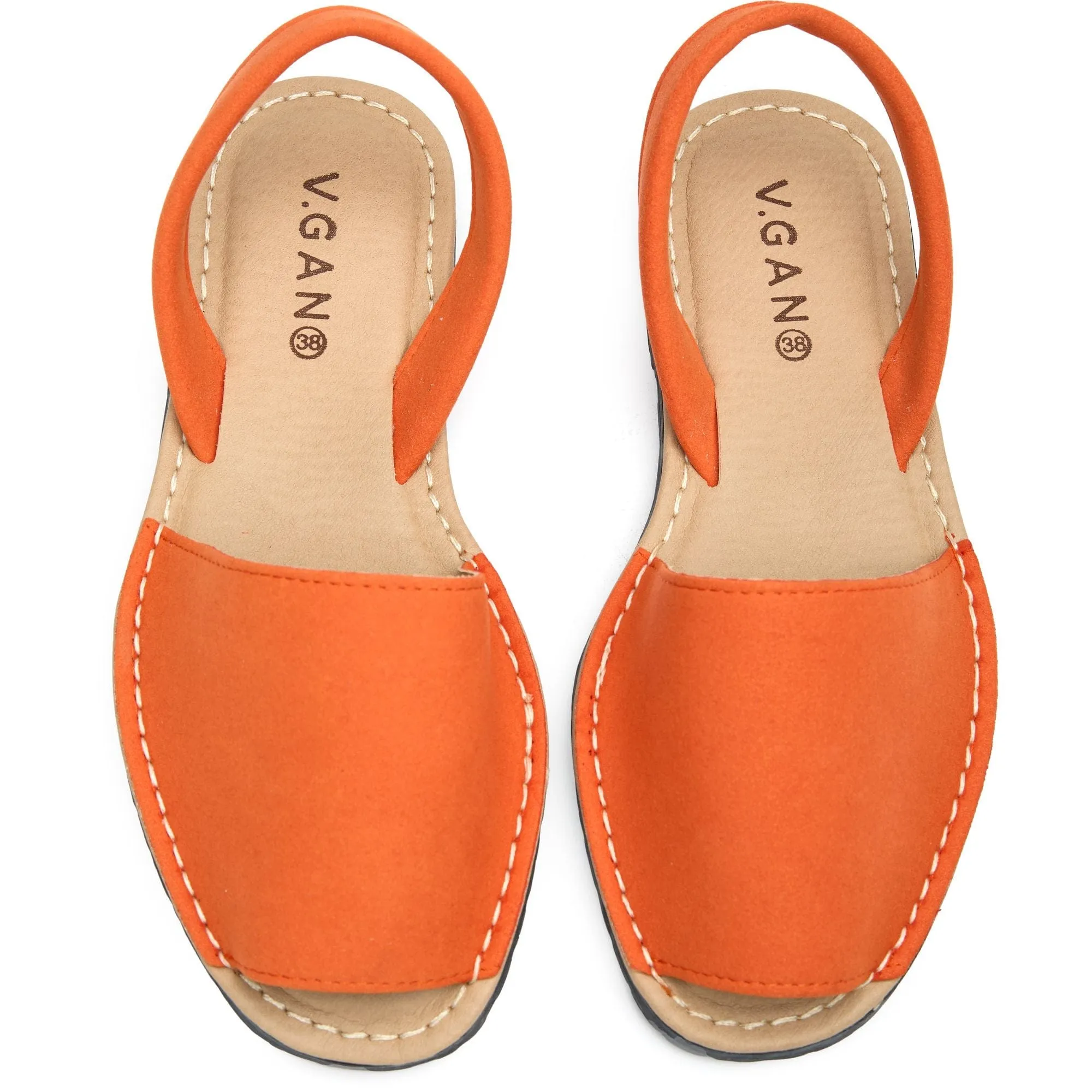 Rambu Women's Vegan Suede Menorcan Sandals | Orange