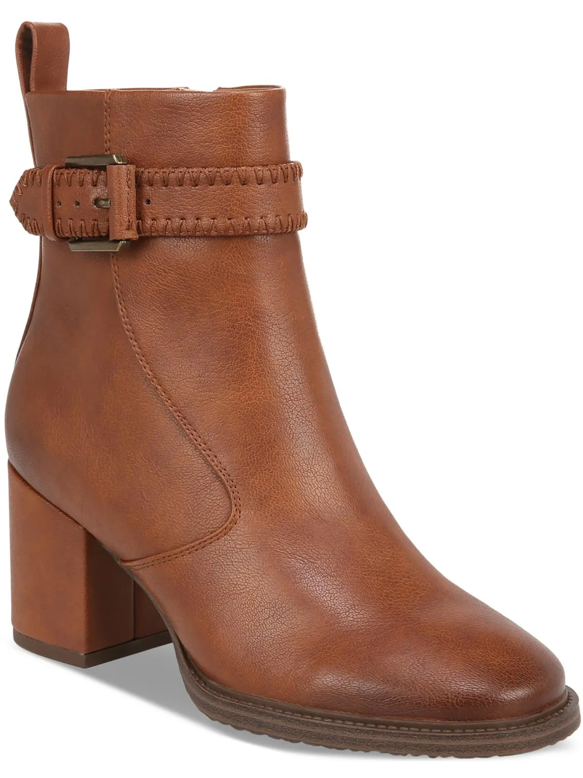 Rexx Womens Faux Leather Block Heel Mid-Calf Boots