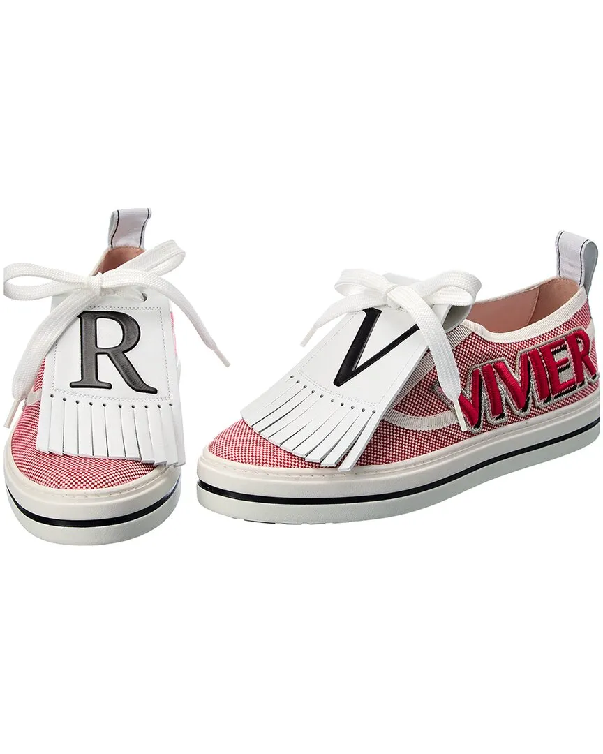 Roger Vivier Call Me Vivier Patch Canvas & Leather Sneaker