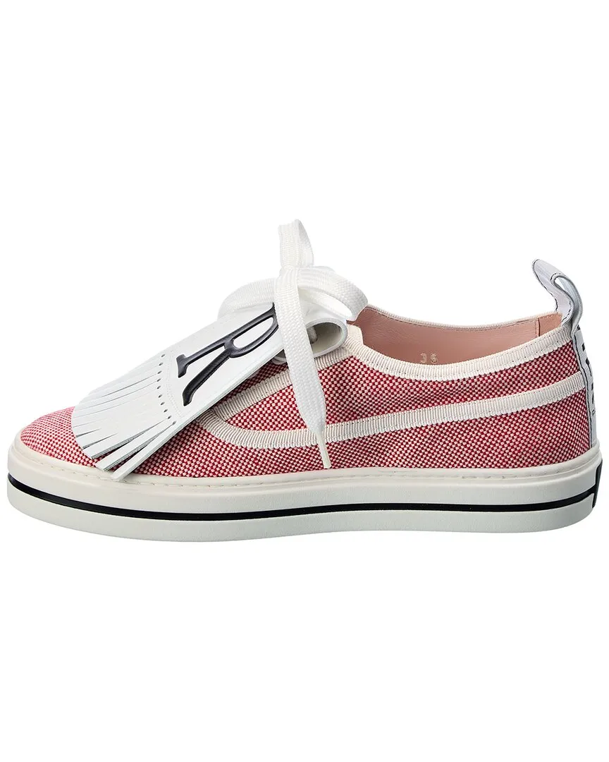 Roger Vivier Call Me Vivier Patch Canvas & Leather Sneaker