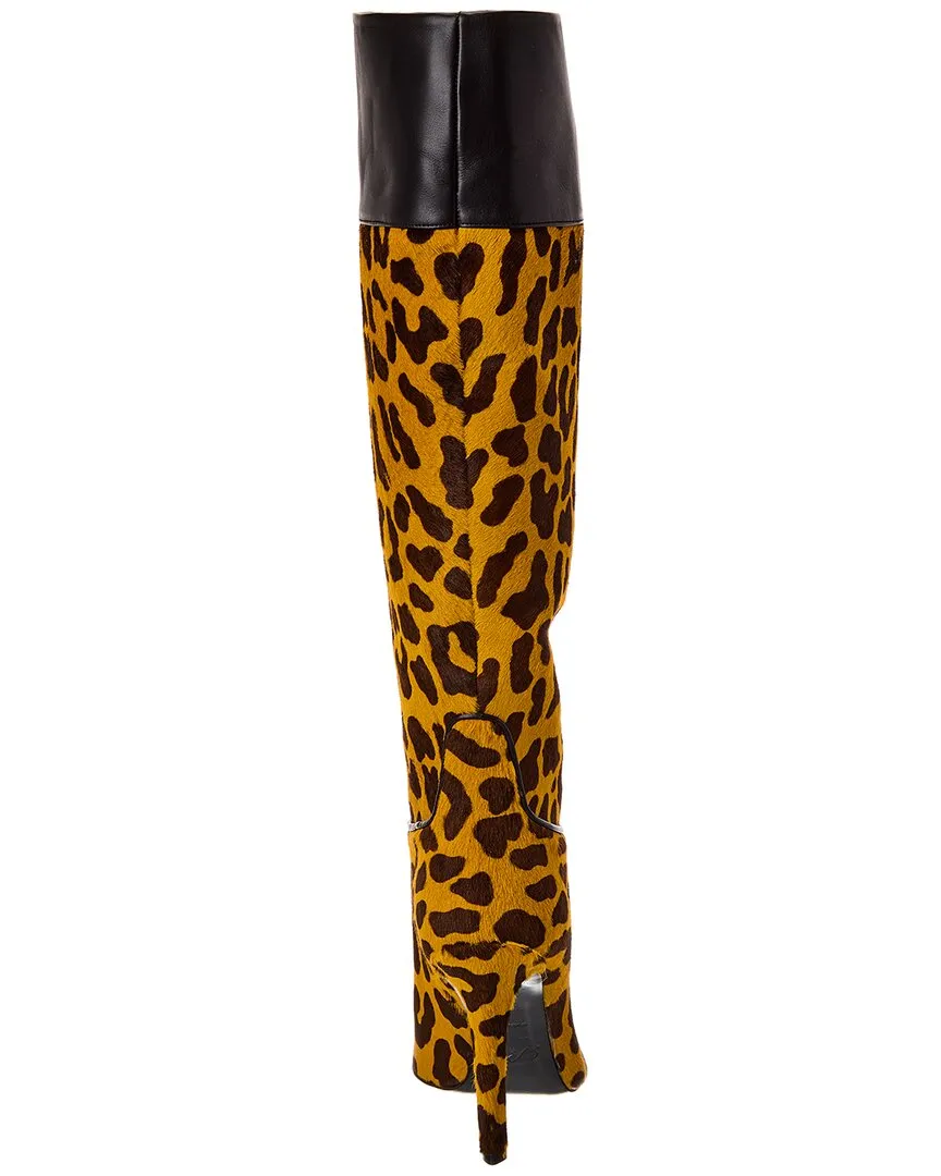 Roger Vivier Haircalf & Leather Knee-High Boot