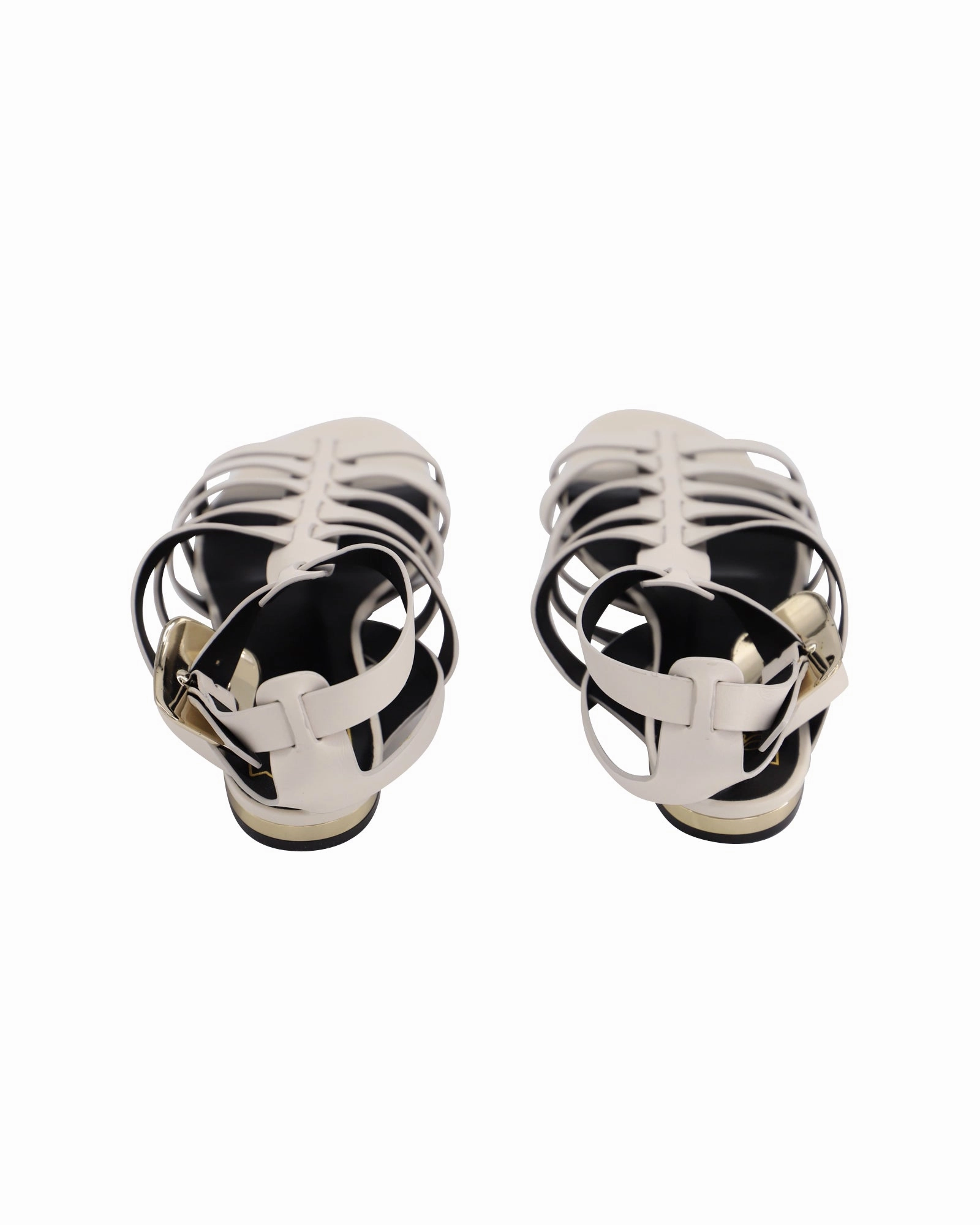 Roger Vivier Gladiator Sandals in White Leather Shoes_Roger-Vivier