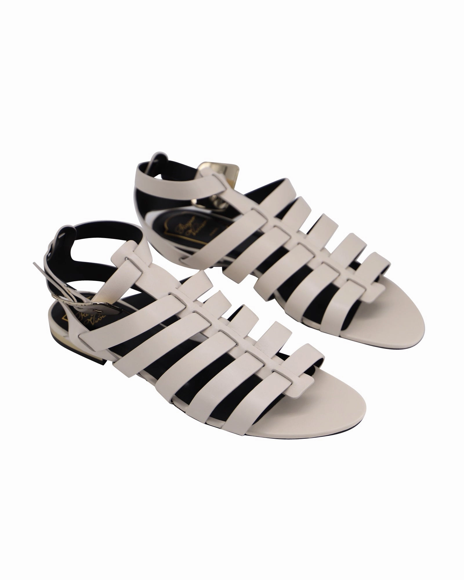Roger Vivier Gladiator Sandals in White Leather Shoes_Roger-Vivier