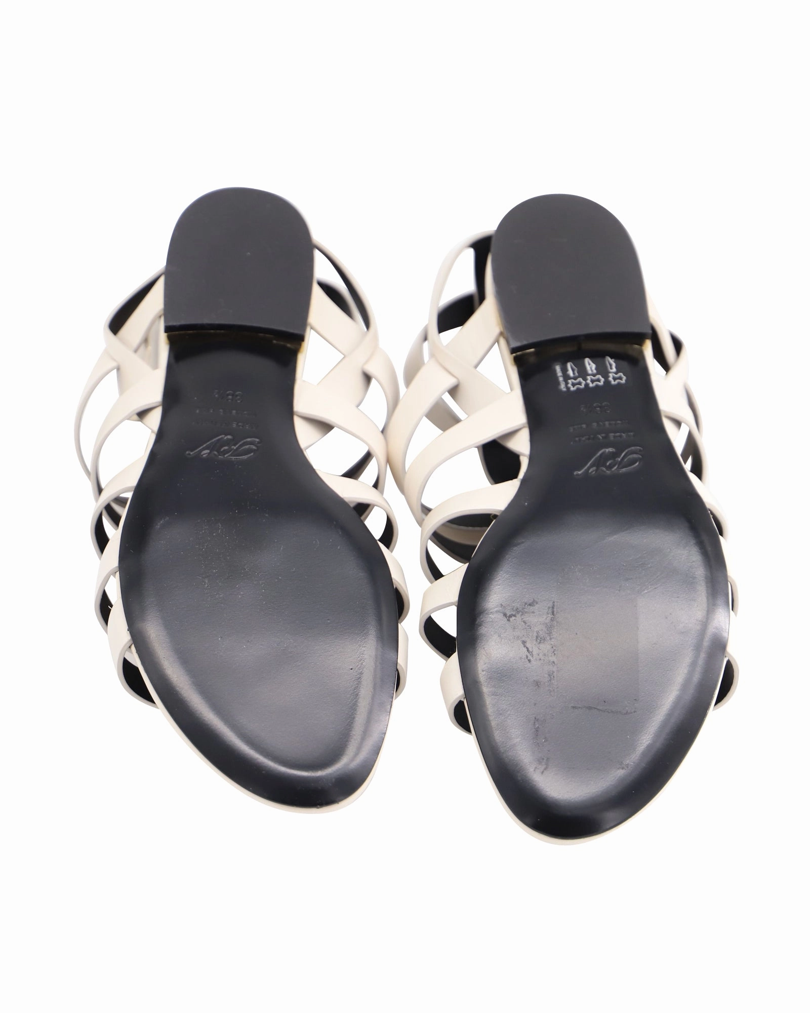 Roger Vivier Gladiator Sandals in White Leather Shoes_Roger-Vivier