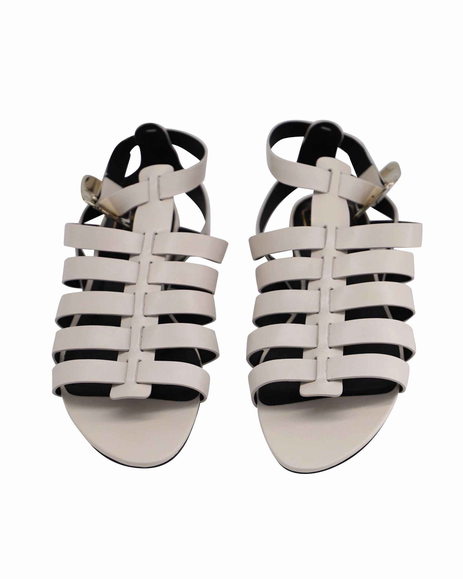 Roger Vivier Gladiator Sandals in White Leather Shoes_Roger-Vivier