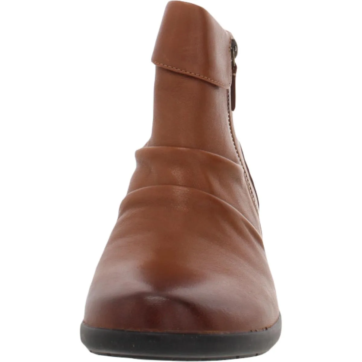 Rosely Zip Womens Leather Scrunch Ankle Boots