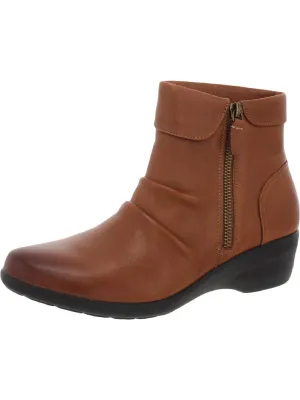 Rosely Zip Womens Leather Scrunch Ankle Boots