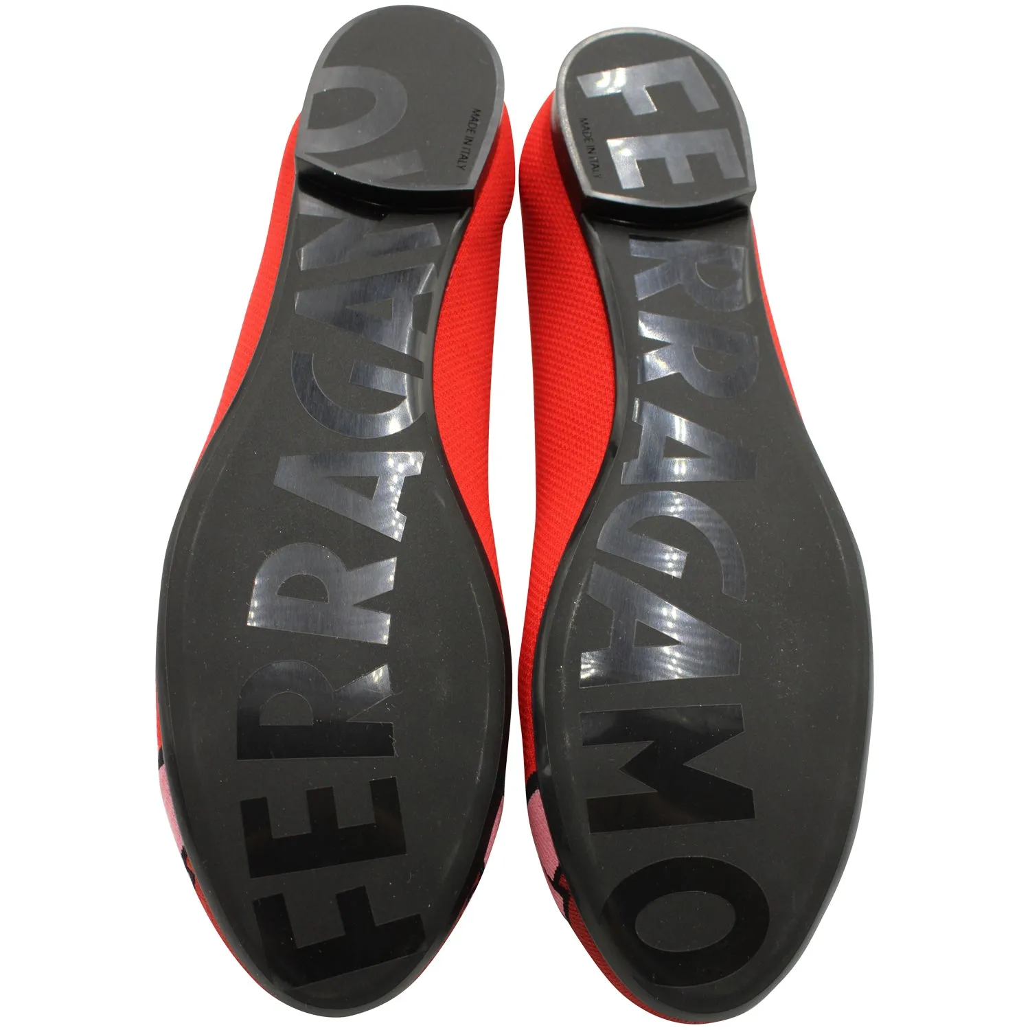 Salvatore Ferragamo Varina Bow-accent Embroidery Knit Ballet Flats in Polyester