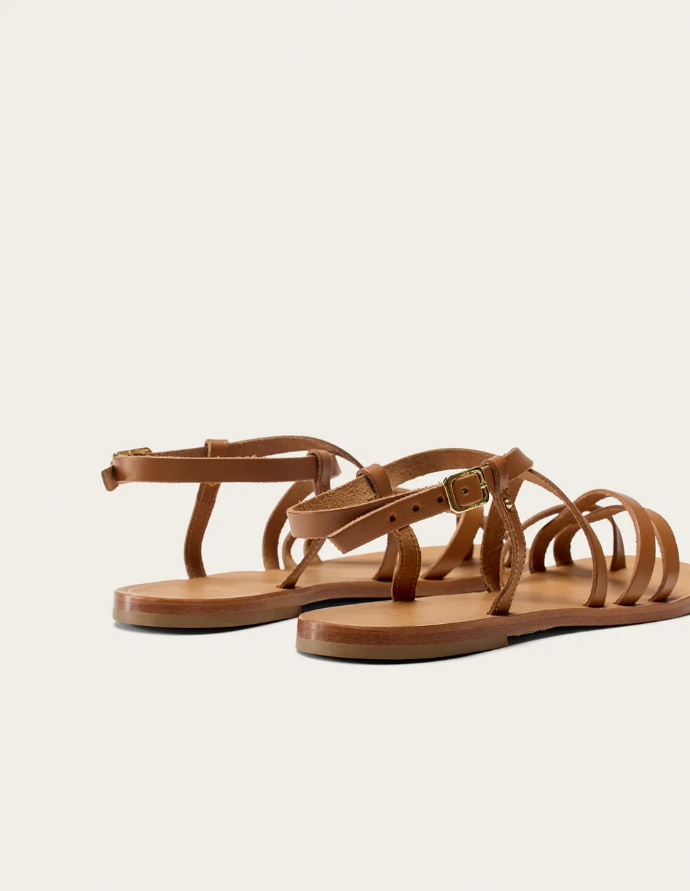 Sandals Alba - Cognac leather