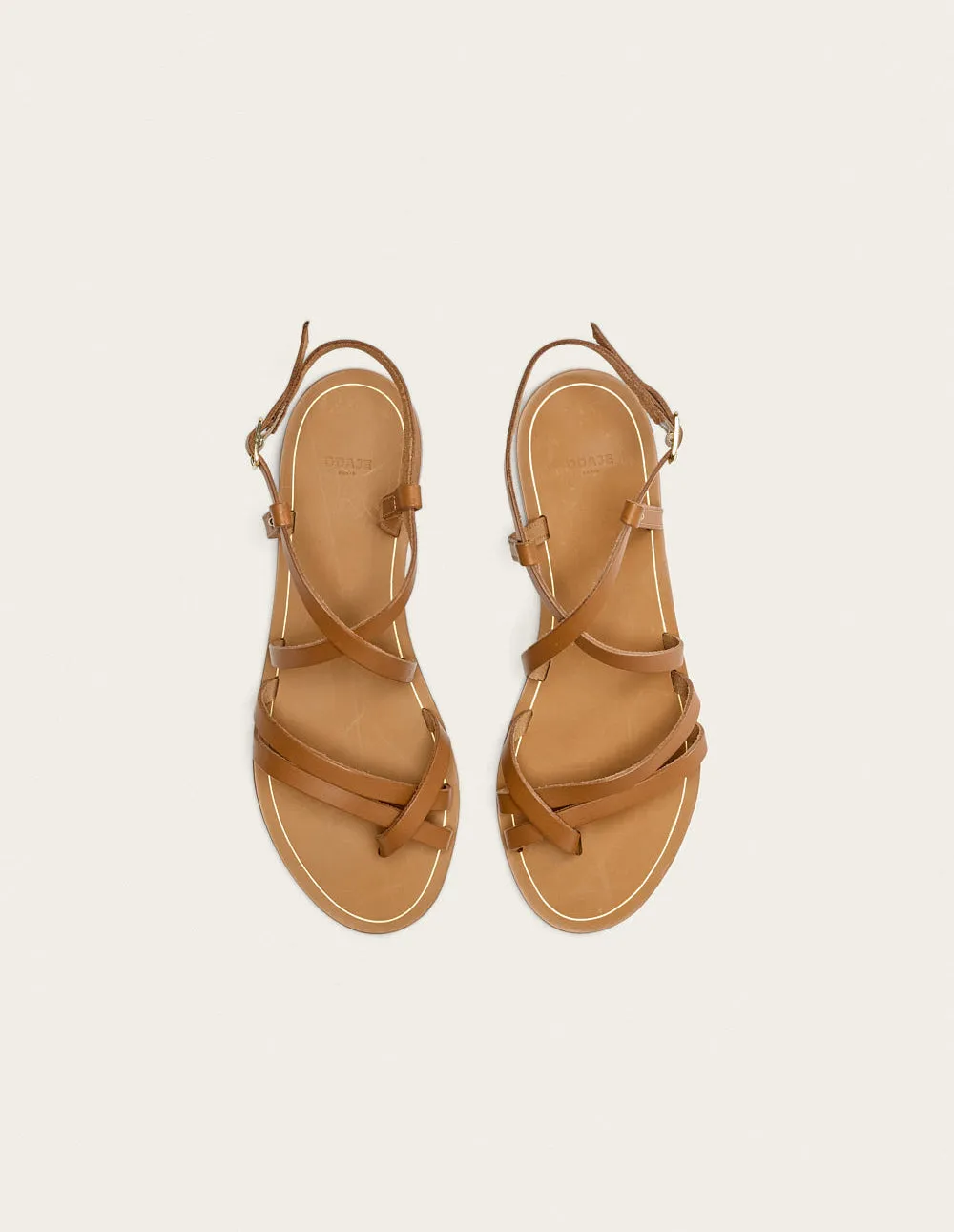 Sandals Alba - Cognac leather