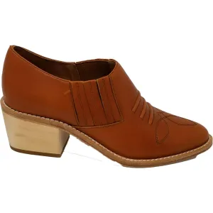 Santa Ana Womens Leather Block Heel Shooties