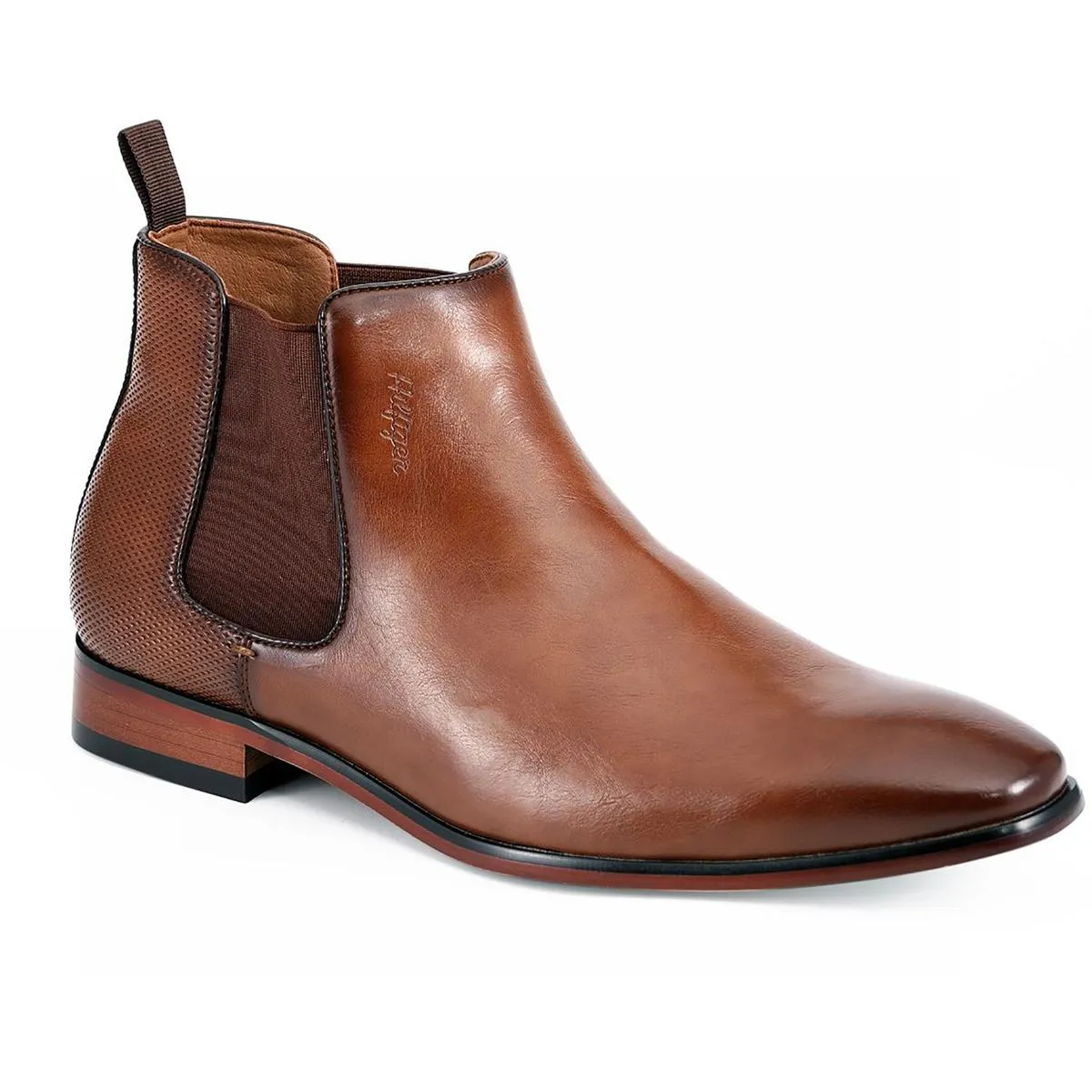 Sesame Mens Faux Leather Slip-On Chelsea Boots