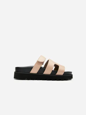 Shea Women's Vegan Leather Slide Sandals | Natural