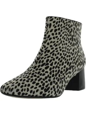 Sheer Flora 2 Womens Cow Hair Animal Print Ankle Boots