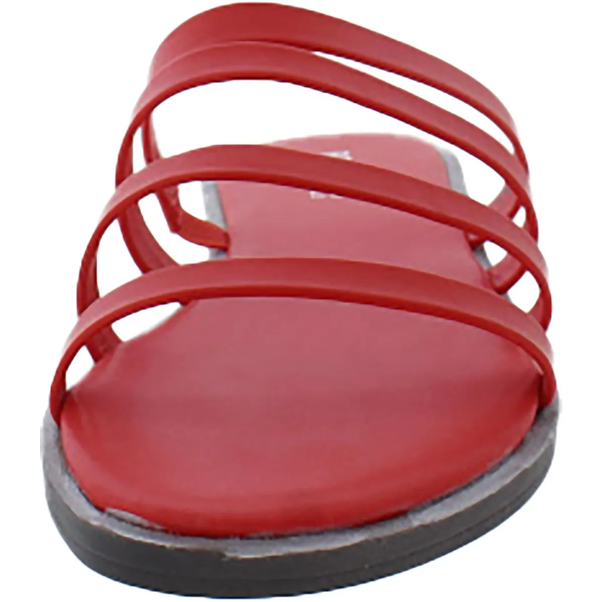 Sloan Four Band Womens Faux Leather Strappy Slide Sandals