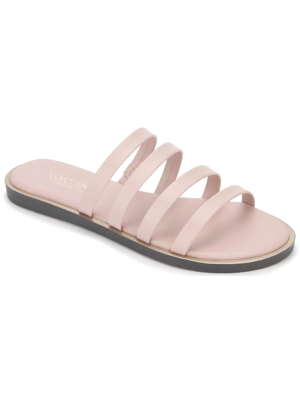 Sloan Four Band Womens Faux Leather Strappy Slide Sandals