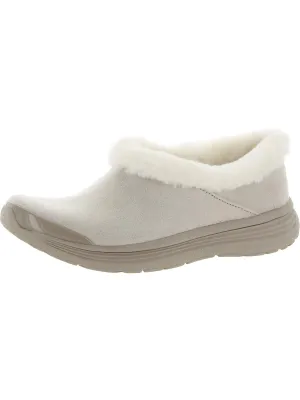 Snicker Womens Faux Fur Warm Slip-On Sneakers