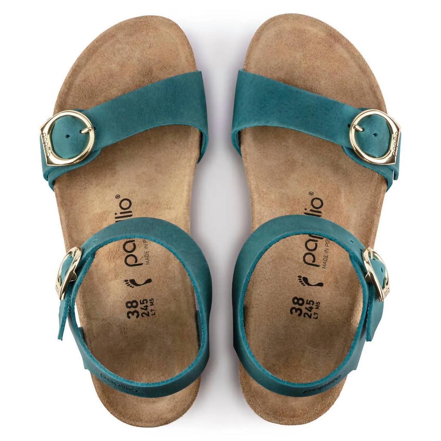 Soley Ring-Buckle Wedge Sandal In Lake Green