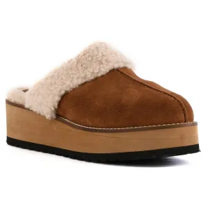 Steady Womens Faux Fur Suede Mules