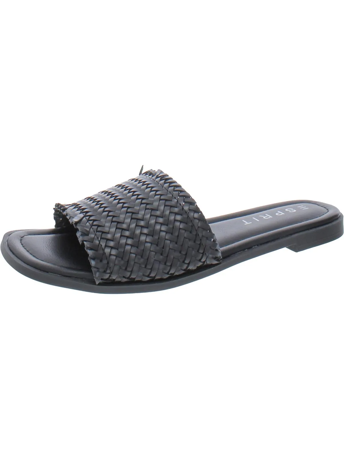 Summer Womens Woven Peep-Toe Slide Sandals