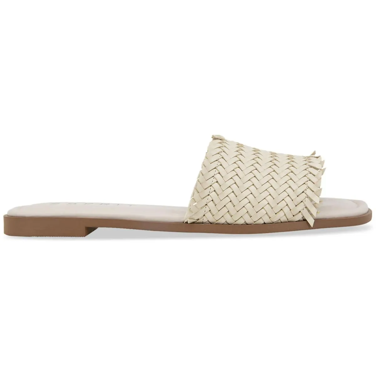 Summer Womens Woven Peep-Toe Slide Sandals