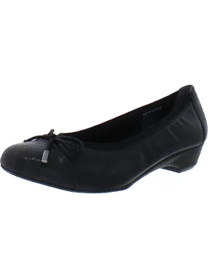 Tasha Womens Leather Slip-On Ballet Flats