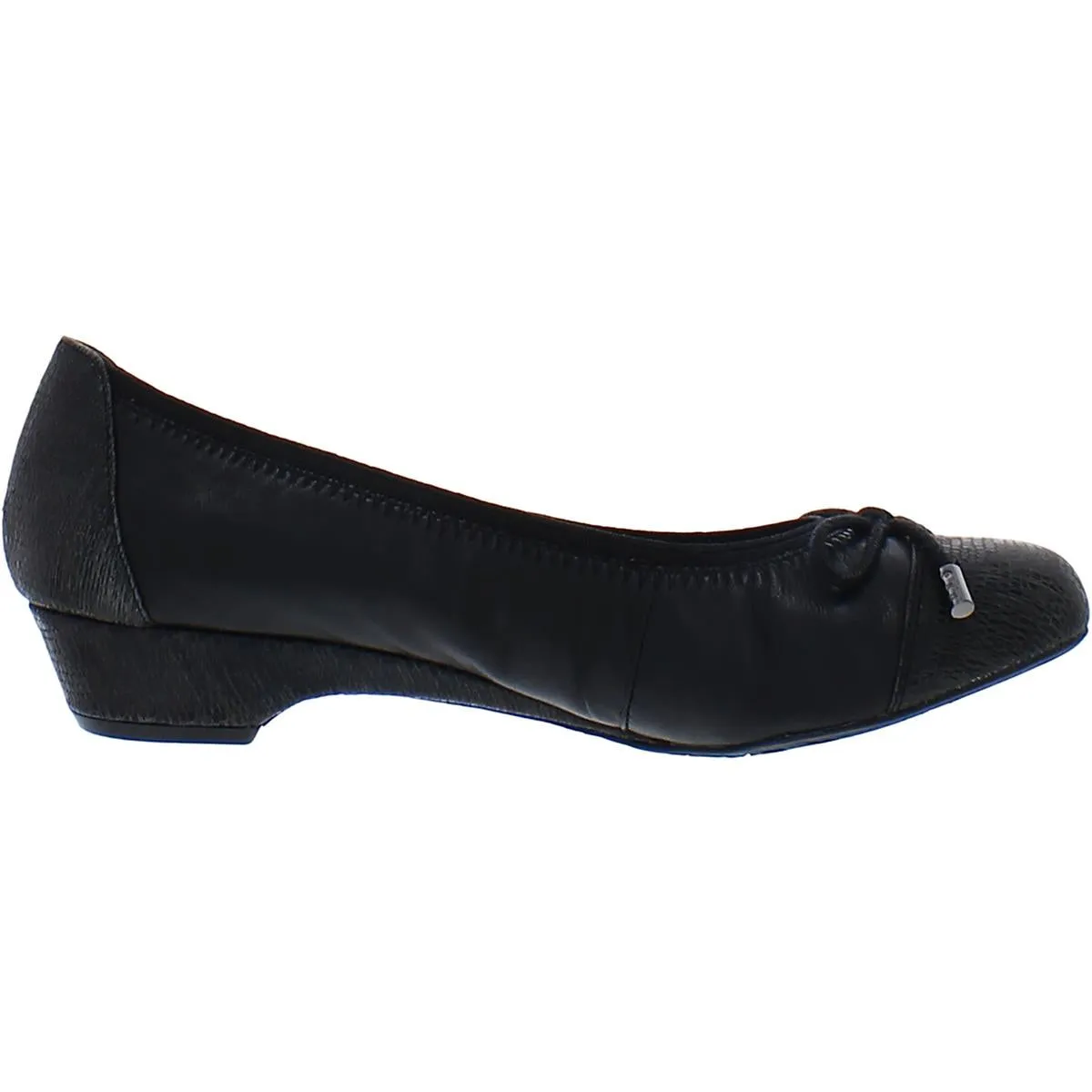 Tasha Womens Leather Slip-On Ballet Flats