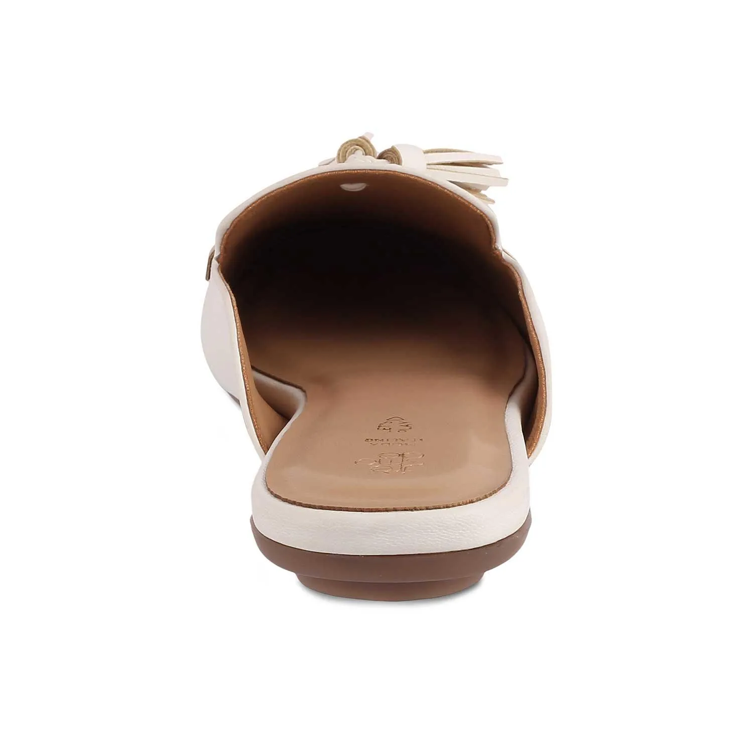 The Amassle White Women's Dress Tassel Mules Tresmode