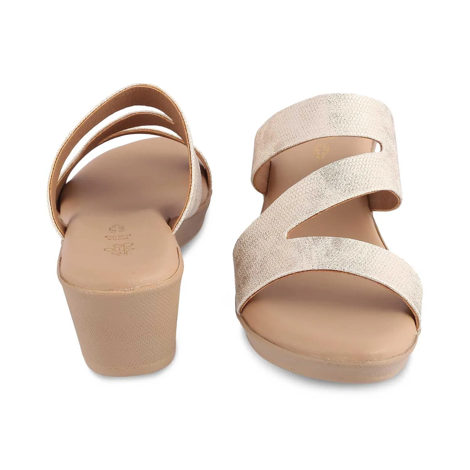 The Snike Gold Women's Dress Wedge Sandals Tresmode